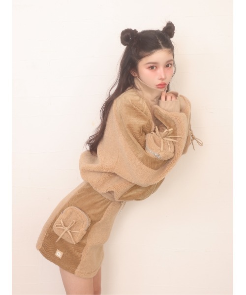 Darich（ダーリッチ） スカート ボアコンビリボンポケットミニスカート