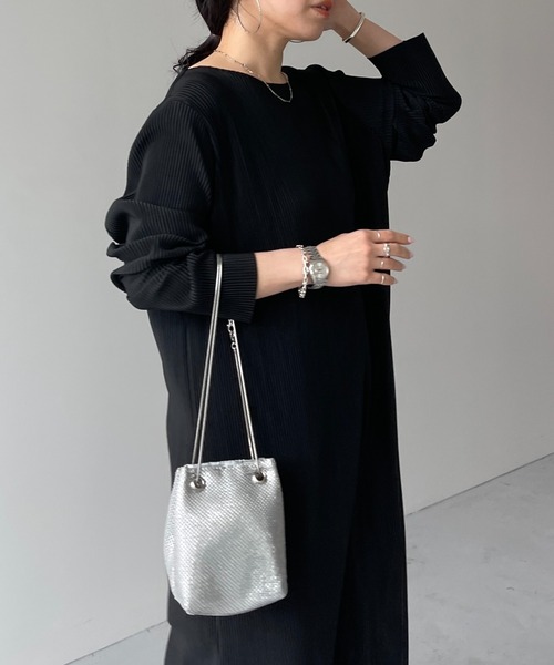 trussardi ワンピース　38 NMDS25223(ワンピース) 80s ORGANIC VOILE PLAIN CREW-NECK P/O