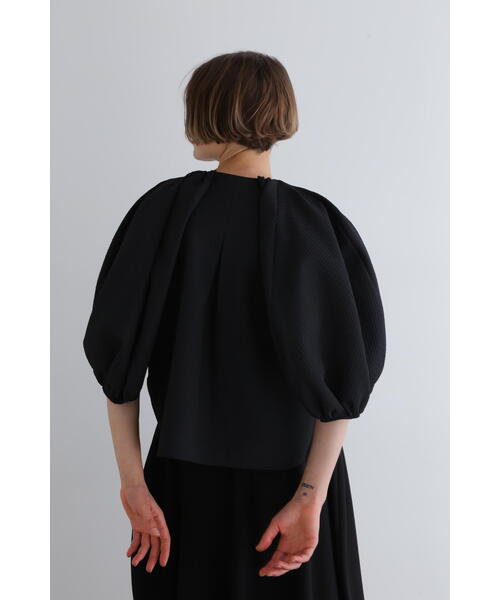 LE PHIL ブラック ノーカラージャケット LE PHIL ジャケット ノーカラージャケット ジャカードジャケット