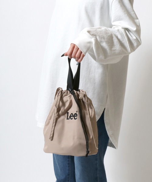 韓国商品/LEEY LOGO TOTE BAG セール】Lee/リー BIG プリントロゴ カラーキャンバス ヨコ