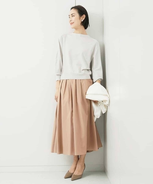 MICHEL KLEIN ギャザーフレアスカート　サイズ38 MICHEL KLEIN スカート ギャザーフレアスカート : ZOZOTOWN