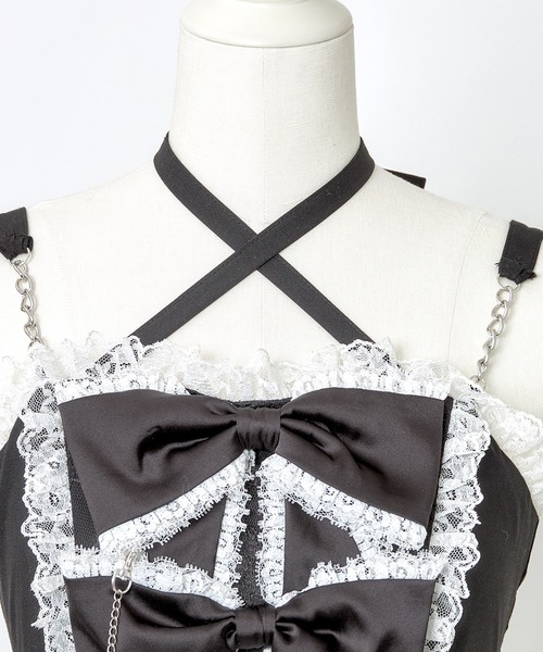 【AVENCHUMU】 Front ribbon chain one piece Front ribbon chain one piece – AVENCHUMU （アバンチュウム）