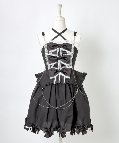 ワンピース AVENCHUMU Front ribbon chain one piece Front ribbon chain one piece – AVENCHUMU （アバンチュウム）