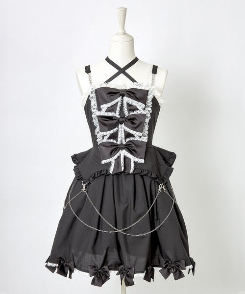 ワンピース Avenchumu Front ribbon chain one piece AVENCHUMU ワンピース Front ribbon chain one piece : ZOZOTOWN