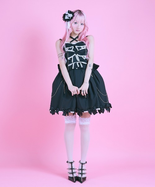 AVENCHUMU ワンピース Front ribbon chain one piece : ZOZOTOWN Yahoo