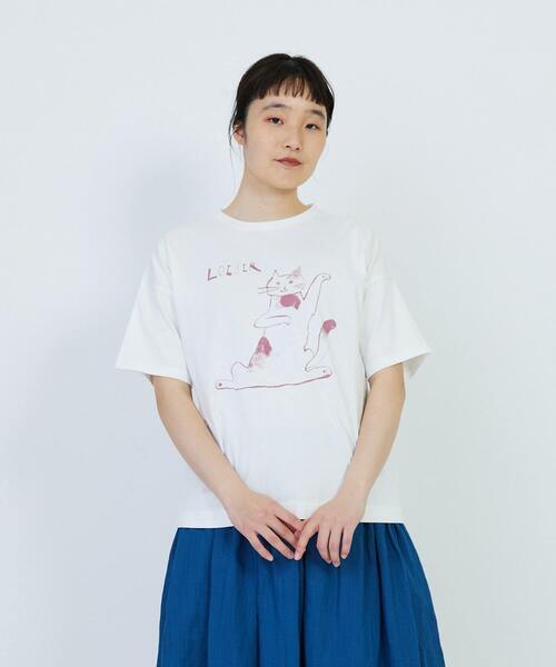 tシャツ 「アーティストコラボ」LOISIR×TORANEKOBONBONイラストプリントTシャツ レディース LOISIR tシャツ 「アーティストコラボ」LOISIR×TORANEKOBONBON