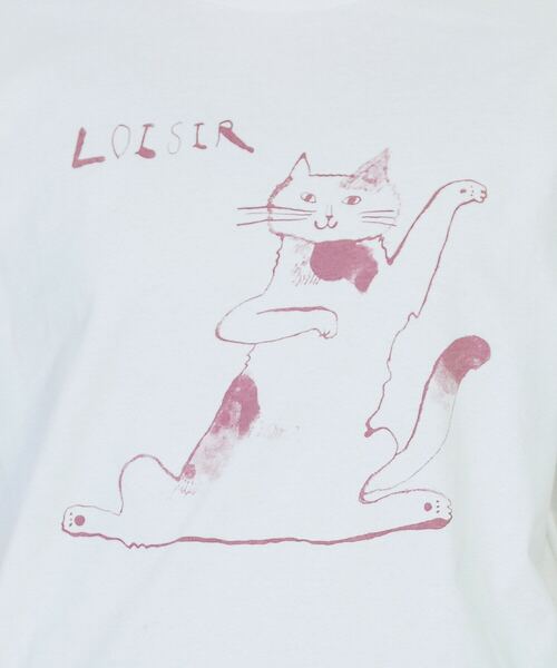 tシャツ 「アーティストコラボ」LOISIR×TORANEKOBONBONイラストプリントTシャツ レディース LOISIR tシャツ 「アーティストコラボ」LOISIR×TORANEKOBONBON