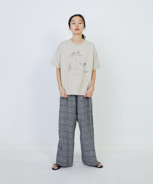 tシャツ 「アーティストコラボ」LOISIR×TORANEKOBONBONイラストプリントTシャツ レディース LOISIR tシャツ 「アーティストコラボ」LOISIR×TORANEKOBONBON