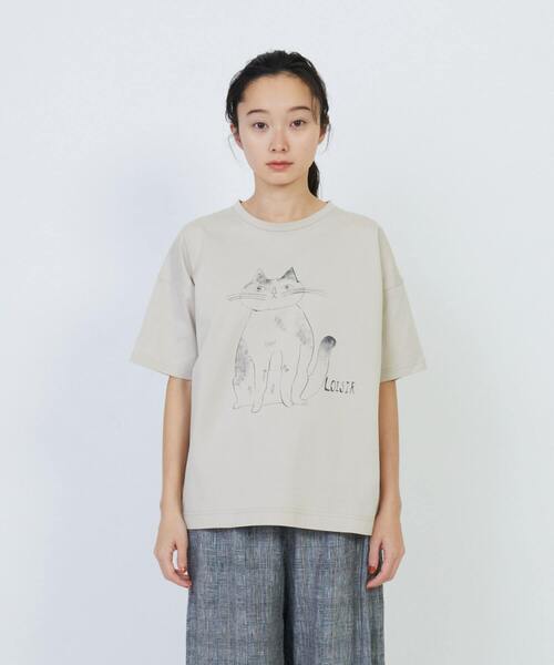 tシャツ 「アーティストコラボ」LOISIR×TORANEKOBONBONイラストプリントTシャツ レディース LOISIR tシャツ 「アーティストコラボ」LOISIR×TORANEKOBONBON