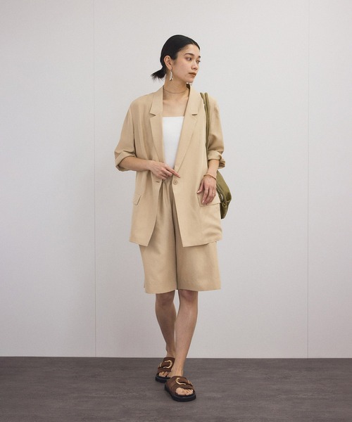 ブラウス シャツ 「25SS」GENTLE SILK ハーフスリーブジャケット「セットアップ対応・洗える」 レディース SALON adam et rope' ブラウス シャツ 「25SS」GENTLE SILK