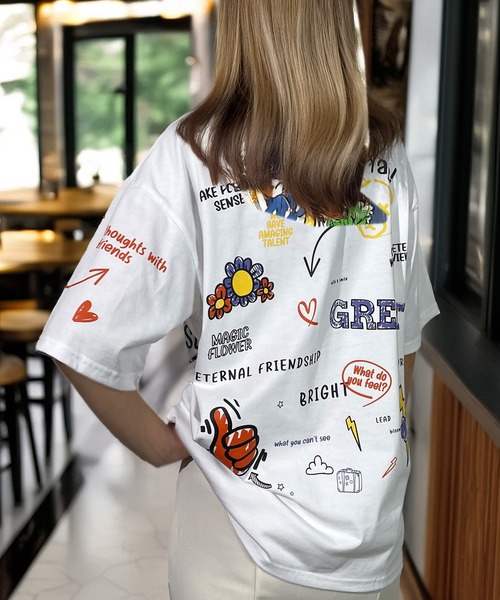 Candlestick tシャツ レトロ グラフィック オーバーサイズ 韓国