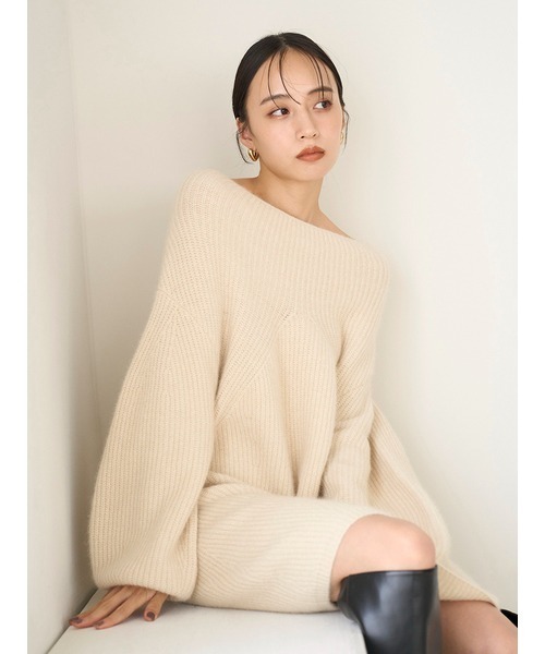 SNIDEL（スナイデル） ニットワンピース ONE SIZE ホワイト レディース