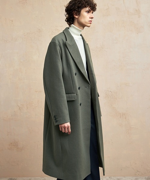 EMMA CLOTHES（エマクローズ） チェスターコート S オリーブ メンズ