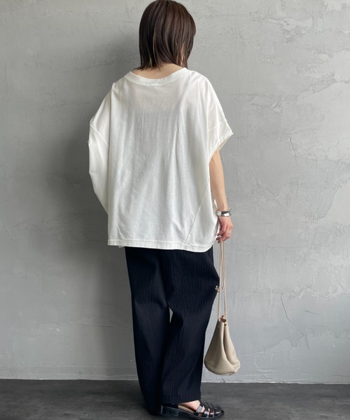 新品タグ付き　ミズイロインド mizuiroind ワイドコクーンT ホワイト mizuiroind tシャツ 「mizuiro ind/ミズイロインド」 コクーン