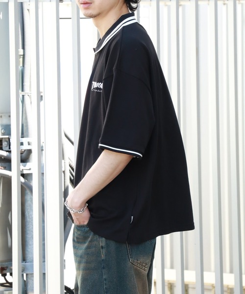 THRASHER ポロシャツ 「THRASHER/スラッシャー」襟ライン半袖