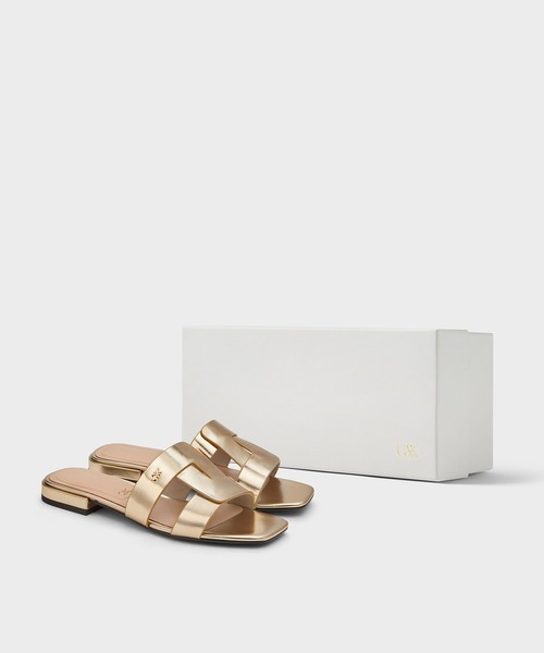 【ALDO】本革レザー☆Eleny☆スクウェアトュ・スライドサンダル トッズ TOD'S XXW11K0FH50 GOC サンダル GOLDEN CALF レディース