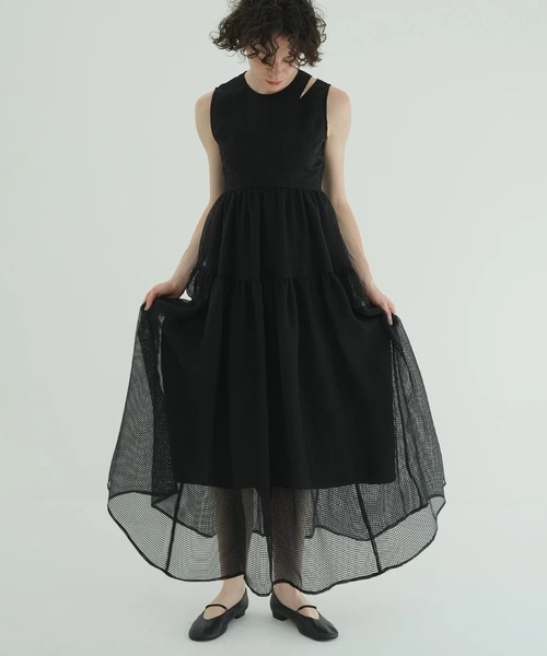 CLANE（クラネ） ワンピース SHEER PLAID FLARE ONEPIECE : ZOZOTOWN