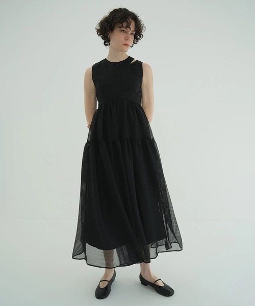 CLANE（クラネ） ワンピース SHEER PLAID FLARE ONEPIECE : ZOZOTOWN 