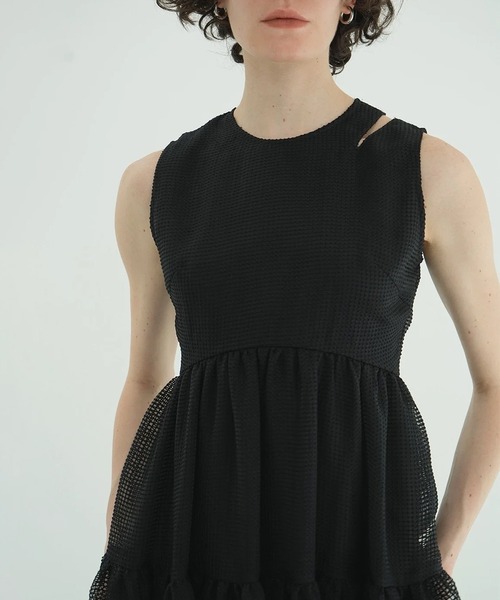 ワンピース CLANE SHEER PLAID FLARE ONEPIECE CLANE（クラネ） ワンピース SHEER PLAID FLARE ONEPIECE : ZOZOTOWN