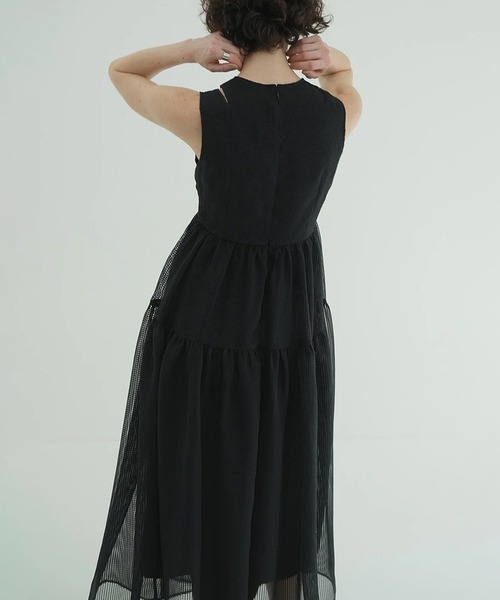 ワンピース clane sheer plaid flare onepiece CLANE（クラネ） ワンピース SHEER PLAID FLARE ONEPIECE : ZOZOTOWN