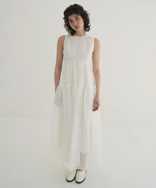 ワンピース clane sheer plaid flare onepiece CLANE（クラネ） ワンピース SHEER PLAID FLARE ONEPIECE : ZOZOTOWN