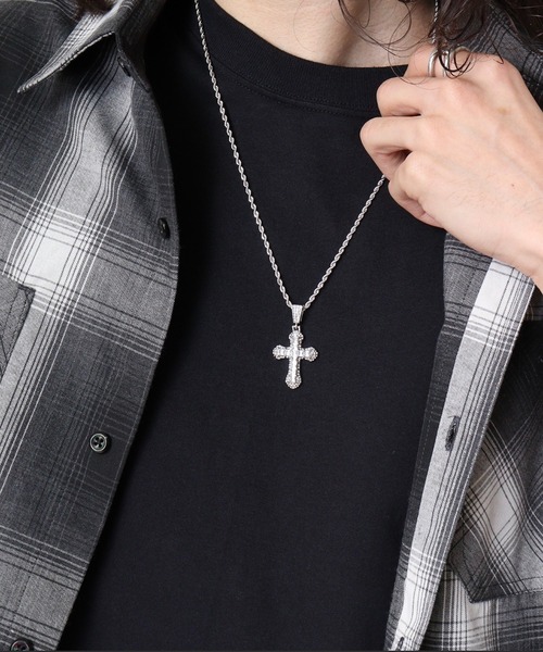 1004ST ネックレス シルバー クロス ネックレス メンズ : ZOZOTOWN