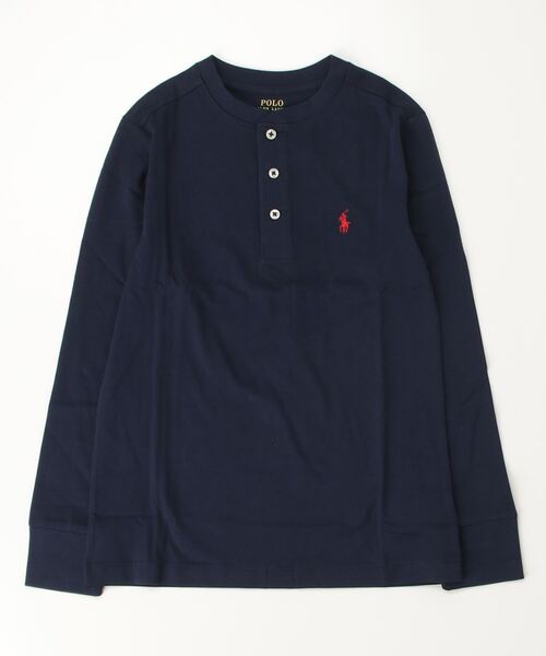 tシャツ コットン ジャージー ヘンリー シャツ キッズ 子供服 男の子の画像