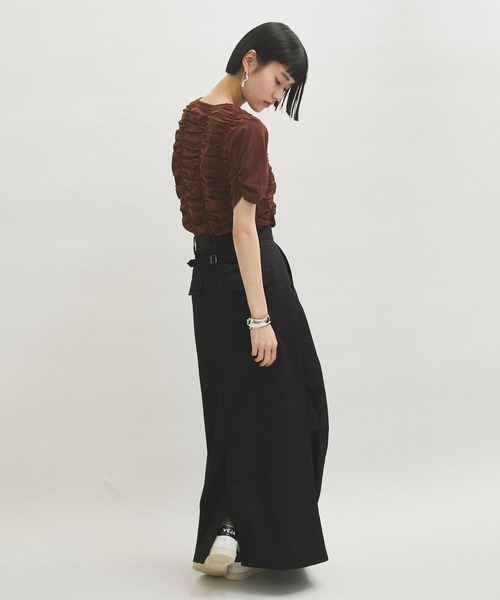 アダムエロペ【サステナブル】シャーリングTEE ADAM ET ROPE' tシャツ 「サステナブル」シャーリングTEE