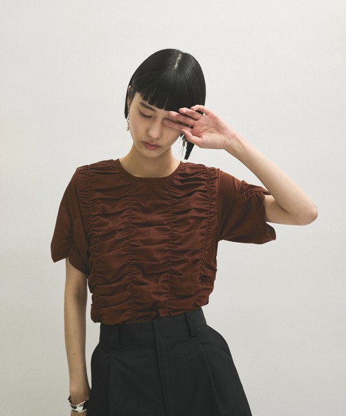 アダム エ ロペ ADAM ET ROPE' 【サステナブル】シャーリングTEE