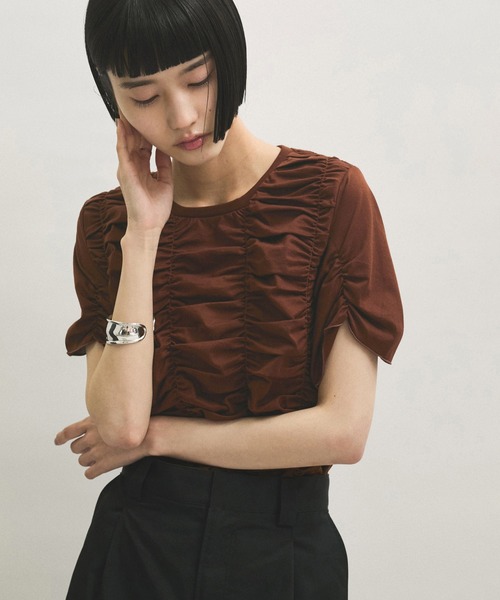 ADAM ET ROPE'｜【サステナブル】シャーリングTEE | Rakuten