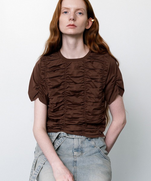 ADAM ET ROPE'｜【サステナブル】シャーリングTEE | Rakuten
