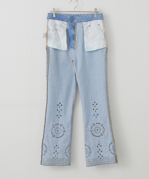 GANNI ガニープリントデニムパンツ ガニー GANNI プリントデニムパンツ レディース 25