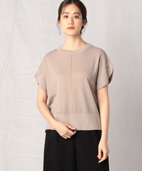 「Comme ca Mature」 半袖ニット FREE ライラック レディース_画像4