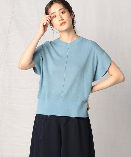 「Comme ca Mature」 半袖ニット FREE ライラック レディース_画像7