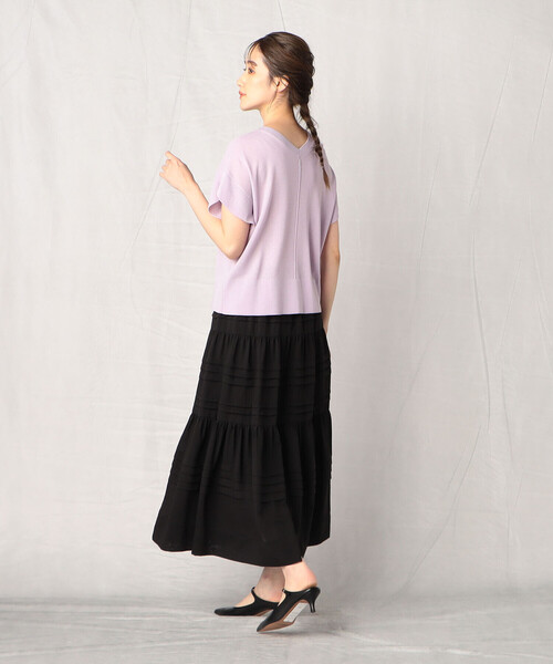 「Comme ca Mature」 半袖ニット FREE ライラック レディース_画像8