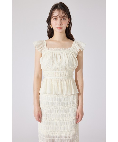 ブラウス シャツ フリルギャザートップス 夏服 レディース rienda ブラウス シャツ フリルギャザートップス 夏服