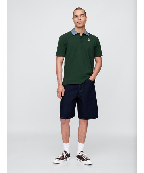 Malbon ライトグリーン クロップドポロシャツ 25SS｜WEB限定】MEN ホールガーメントニットポロ ネオングリーン