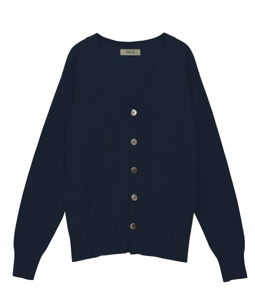 「ZUCCa」 ニットカーディガン M size ネイビー レディース