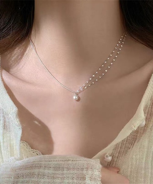 NO WAY ネックレス /パール風変形チェーンネックレス(LEY) レディース