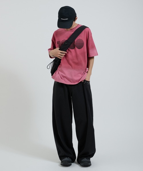 Shinzo ストライプスラックスW34 Perushu スラックス スタッズストライプワイドスラックス メンズ