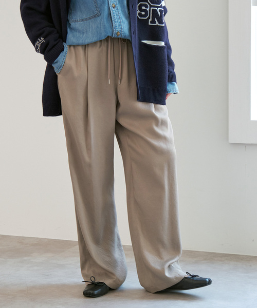 Spick＆Span パンツ 「追加」サテンイージーパンツ レディース