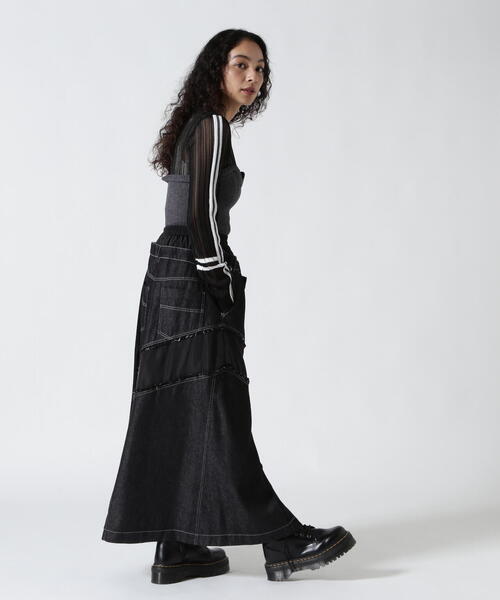 ニット セーター AULA AILA/アウラアイラ/BARE TOP SHEER RIB KNIT/ベアトップシアーリブニット レディース AULA AILA ニット セーター AILA/アウラアイラ/BARE TOP SHEER