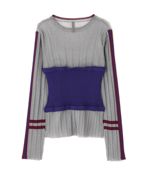 AULA AILA リブニット 長袖 トップス　新品　人気品薄 AULA AILA（アウラアイラ）の「バイカラースリーブリブニット（ニット