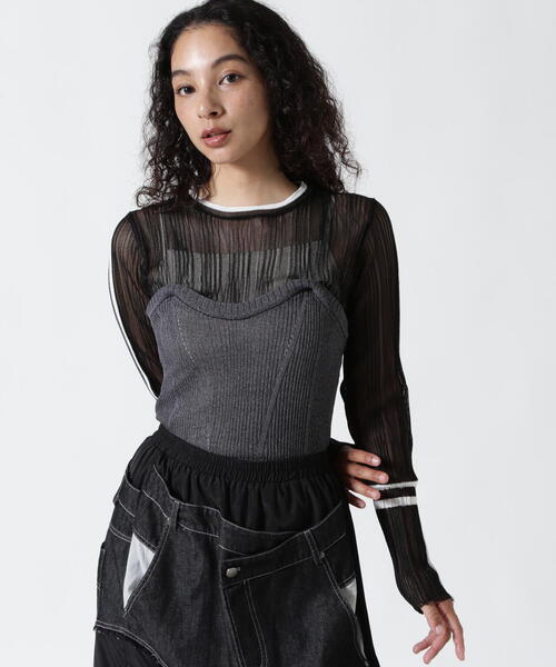 AULA AILA ニット セーター AILA/アウラアイラ/BARE TOP SHEER