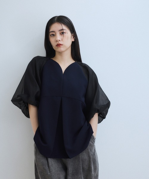 ブラウス シャツ 「WEB限定」シアーパフスリーブブラウス レディース