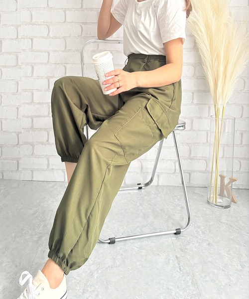 45R カーキー　パンツ　レディース Dewlily パンツ ゆるっと履けてラフなのに抜け感もある！ カーゴ風
