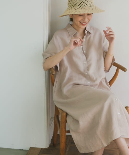 「URBAN RESEARCH DOORS」 シャツワンピース MEDIUM グレー レディース_画像2