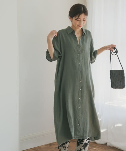 「URBAN RESEARCH DOORS」 シャツワンピース MEDIUM グレー レディース_画像3