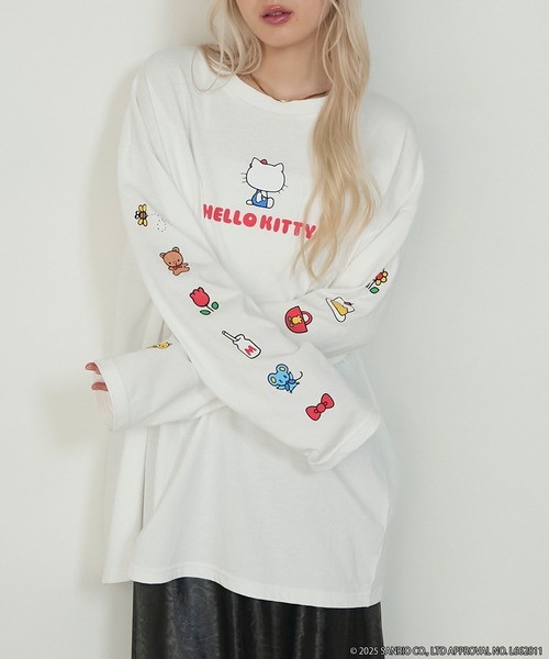 sanrio（サンリオ） tシャツ 「HELLO KITTY × forksy.」オーバーサイズ