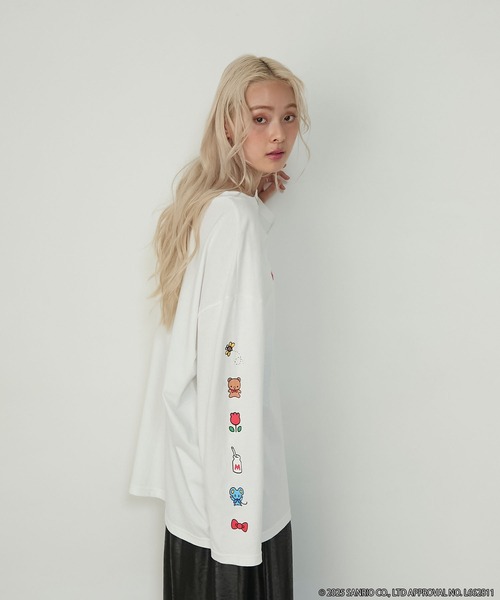 ☆プロフ必読！kitty white☆ sanrio（サンリオ） tシャツ 「HELLO KITTY × forksy.」オーバーサイズ